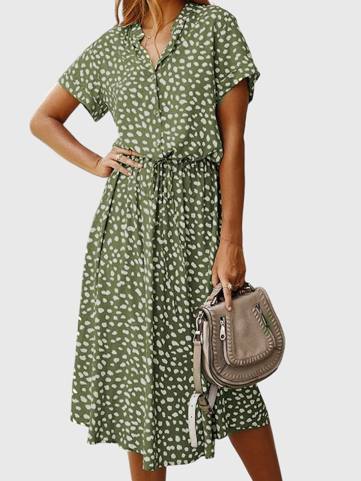 Amber - Printed V-Neck Dress