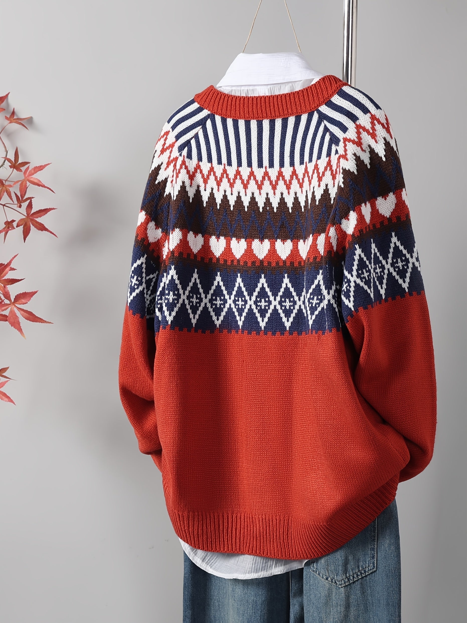 Elle | Classic Knit Cardigan with Pattern