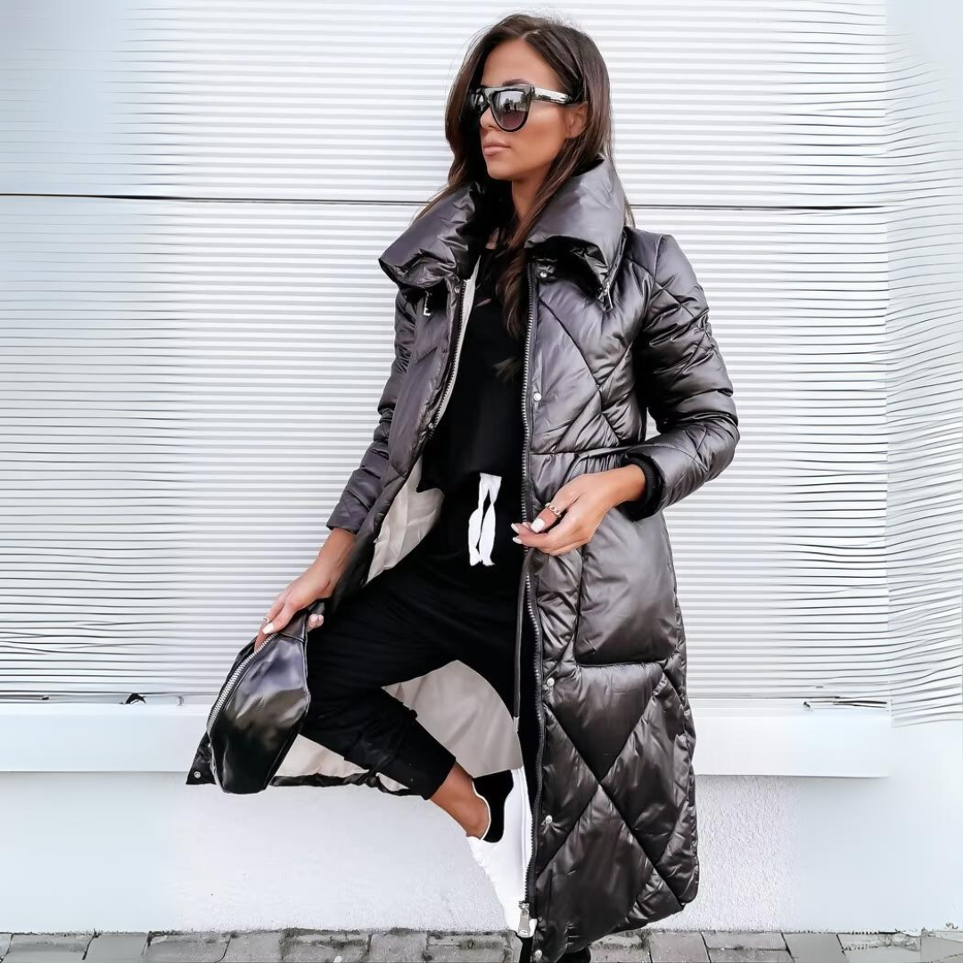 Lunori™ | Elsa Long Quilted Winter Coat