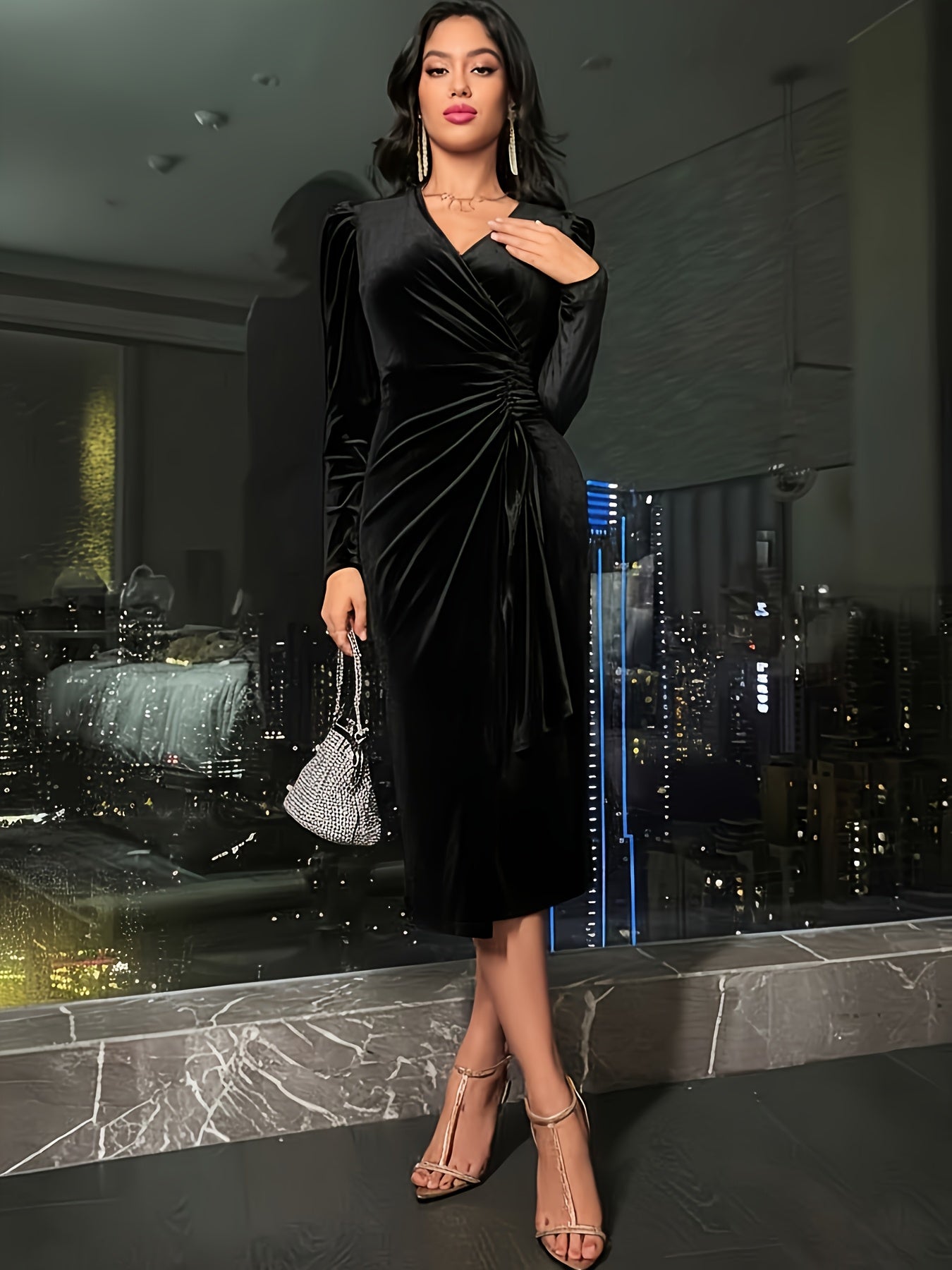 Seraphina | Velvet Wrap Dress