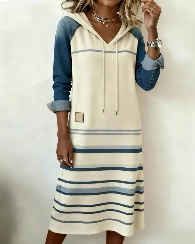 Marise | Striped Knit Hoodie Dress