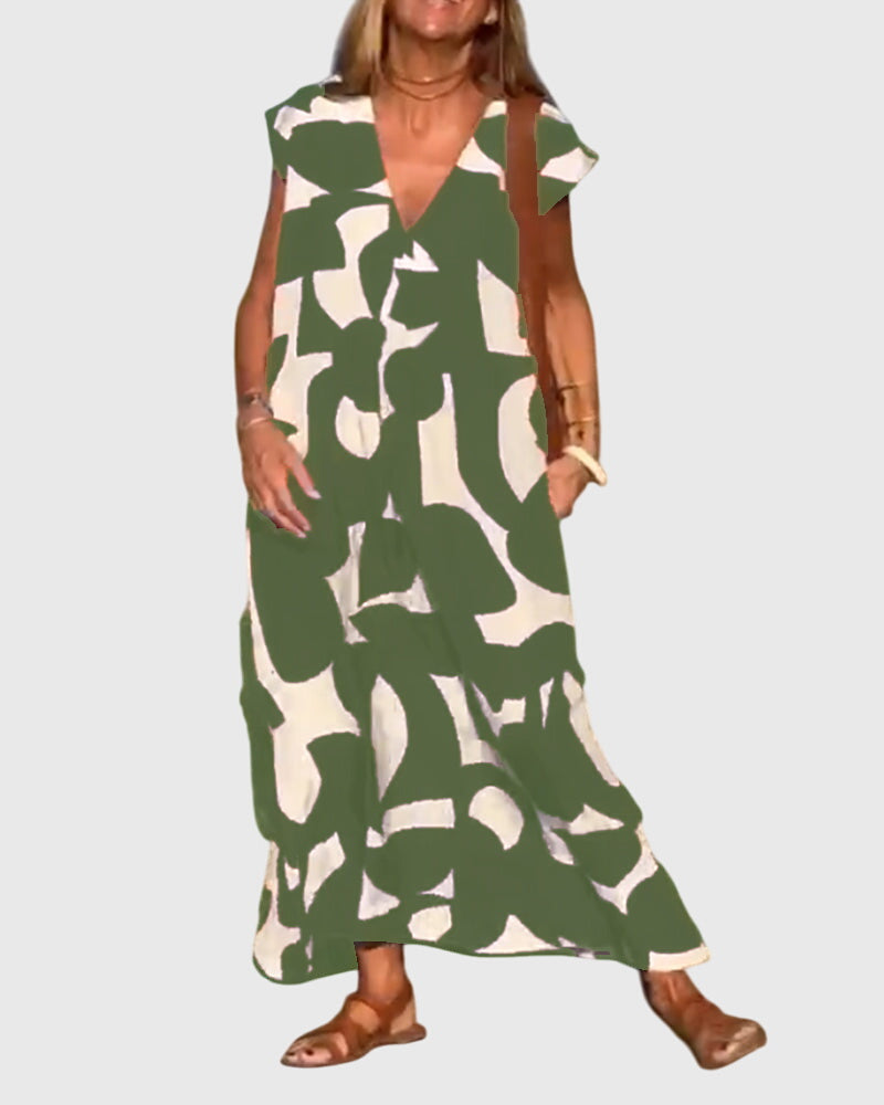 Clementine - Casual V-Neck Dress