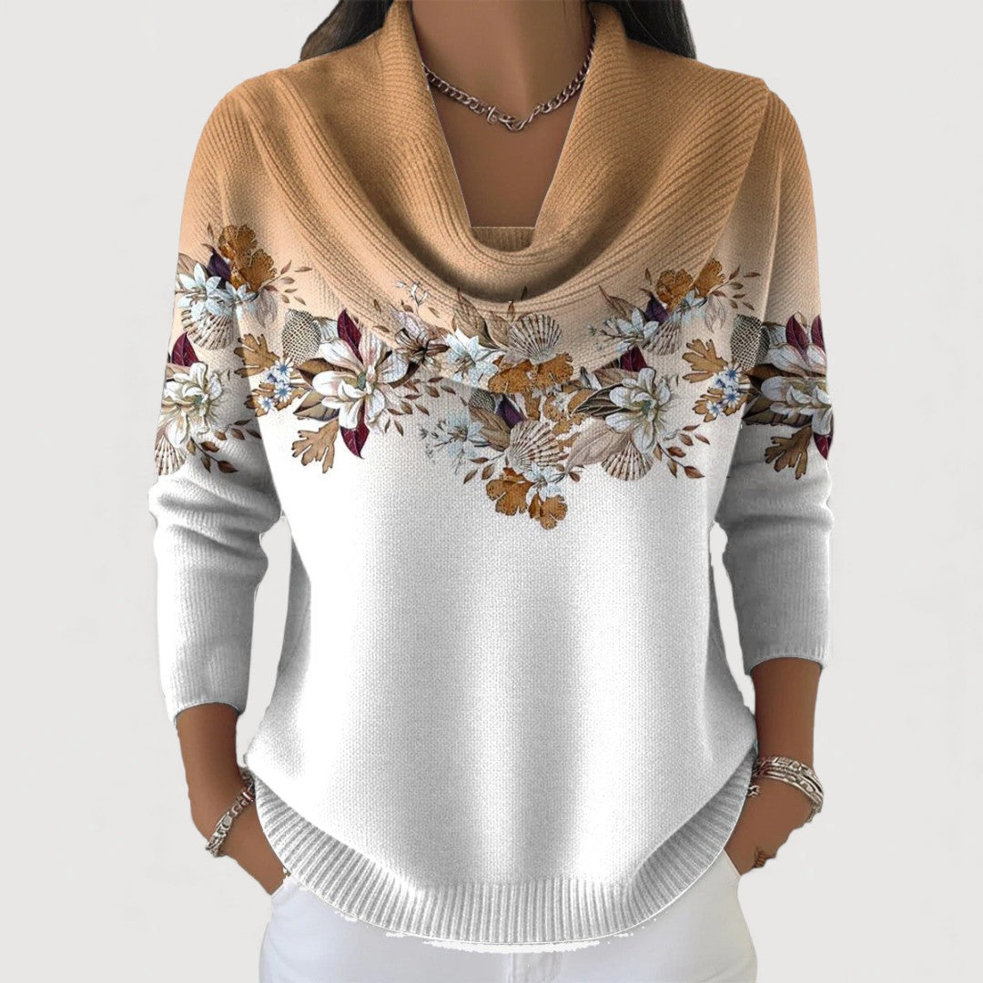Alora | Floral Cowl Neck Jumper