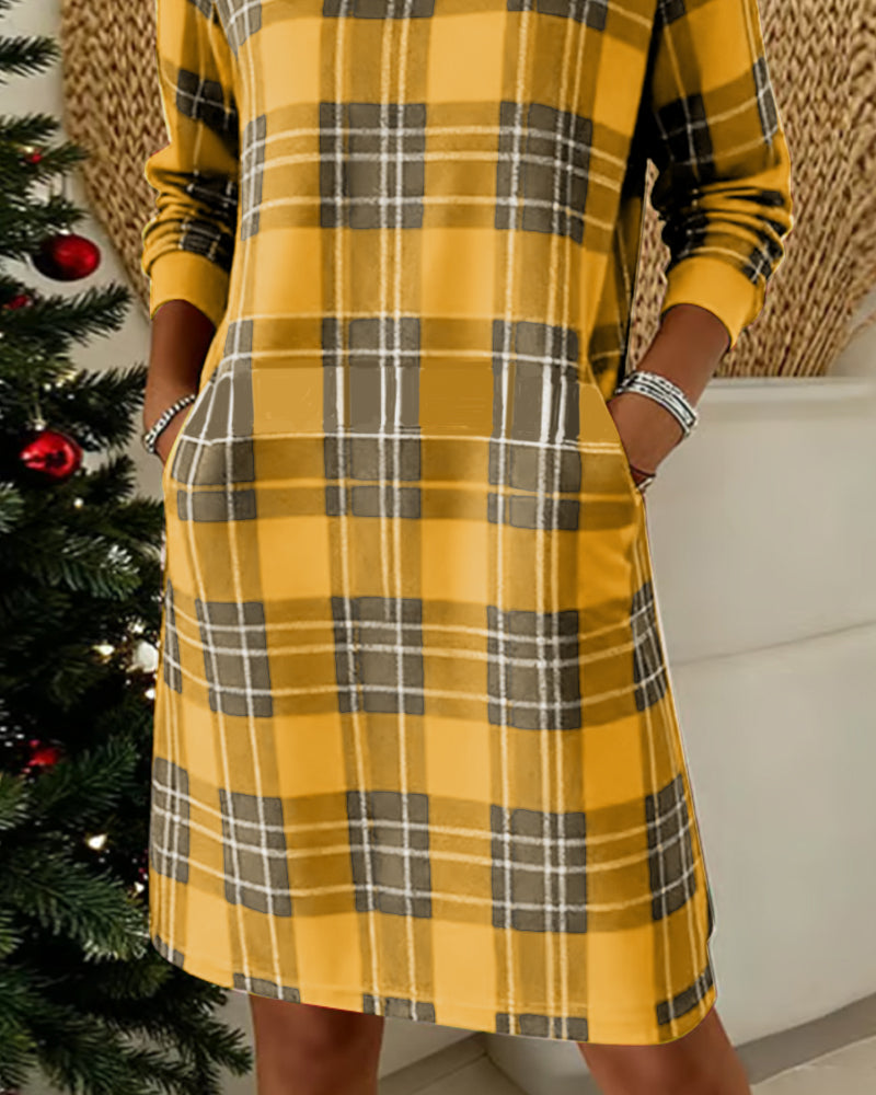Noelle | Festive Plaid Knit Dress