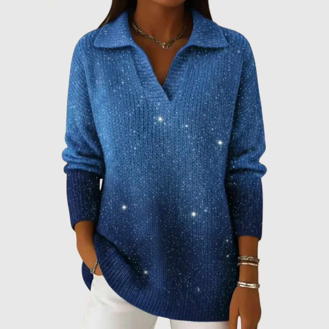 Brianna | Sparkle Knit Polo Jumper