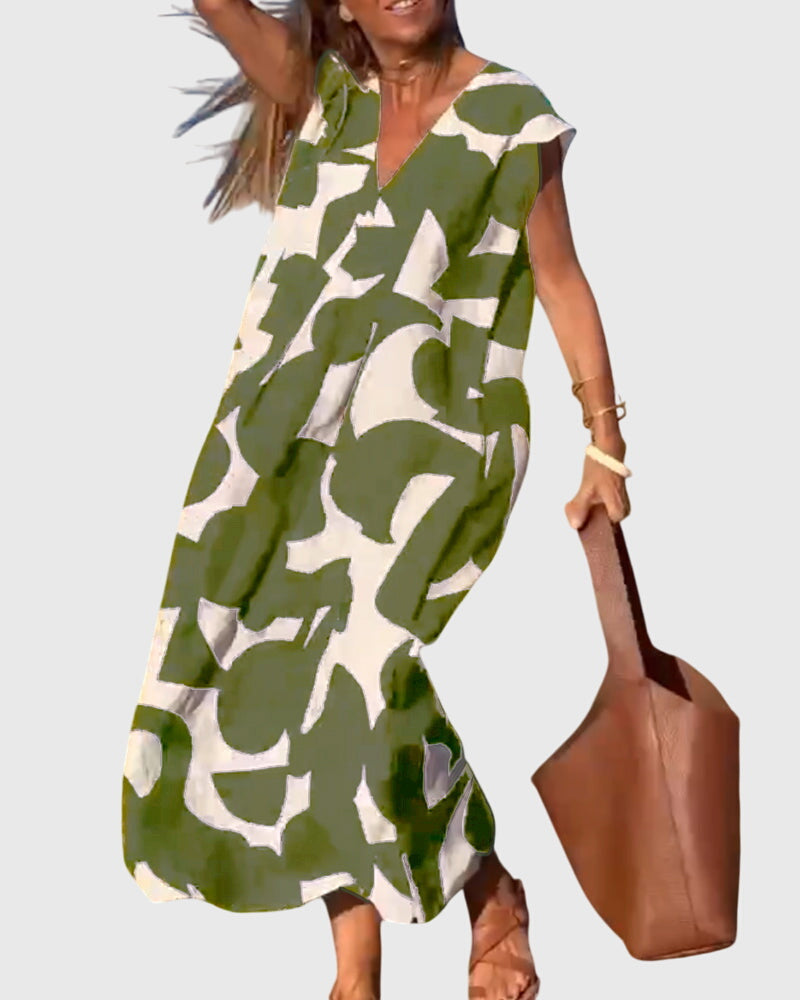 Clementine - Casual V-Neck Dress