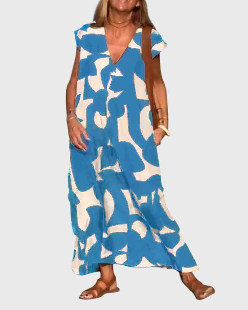 Clementine - Casual V-Neck Dress