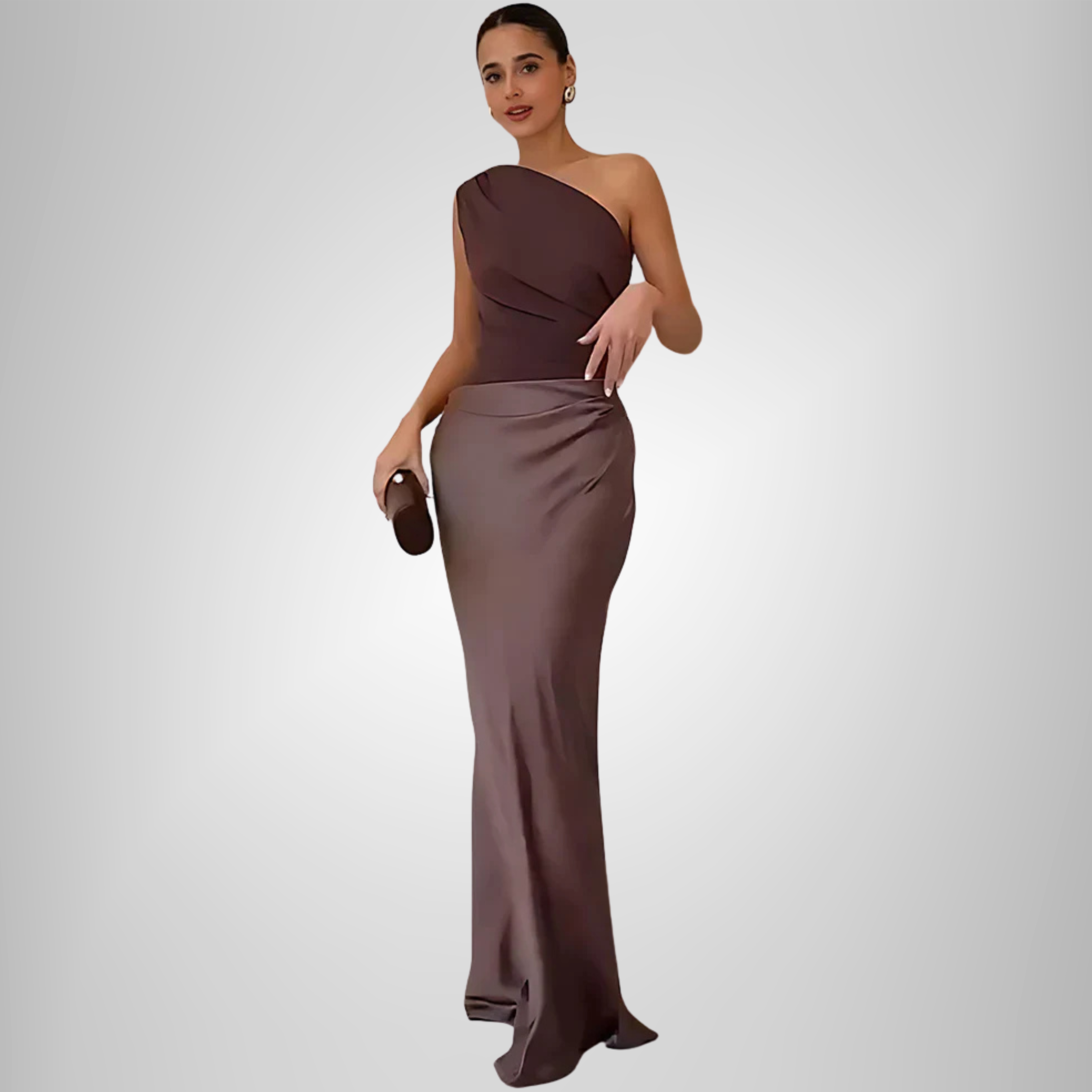 Sophia | One-Shoulder Satin Maxi Dress