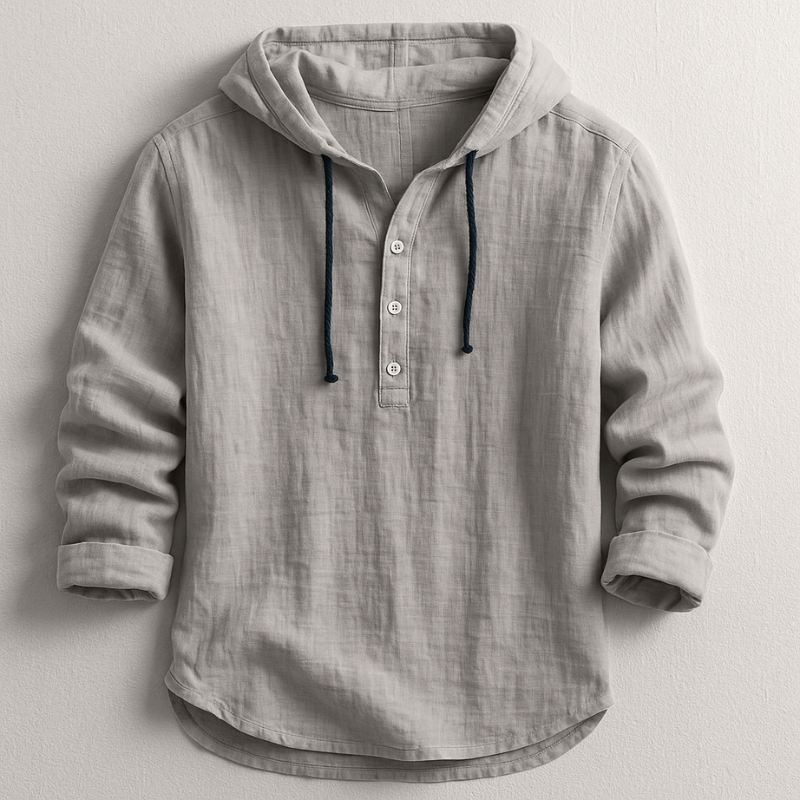 Arden™ | Linen Hooded Button Shirt