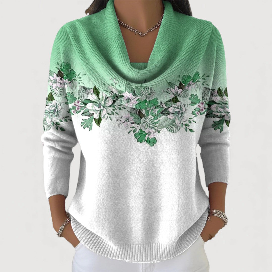 Alora | Floral Cowl Neck Jumper