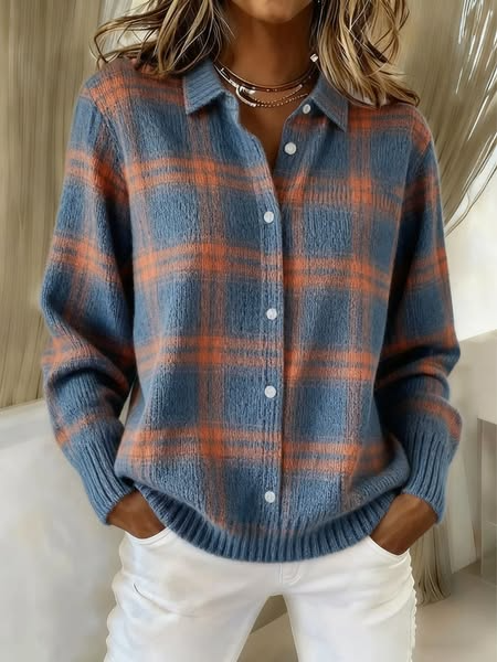 Elowen™ | Classic Winter Plaid Blouse