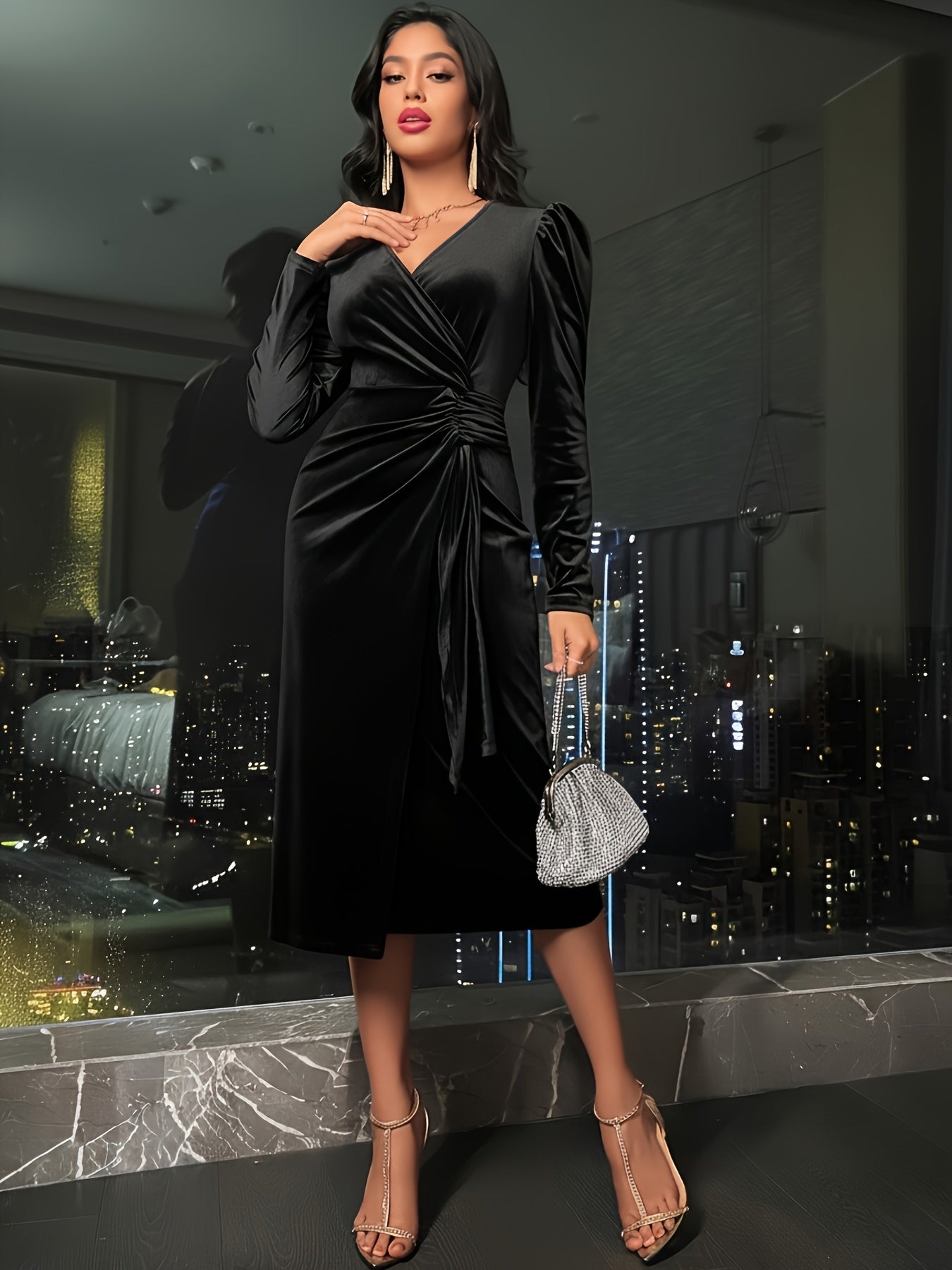 Seraphina | Velvet Wrap Dress