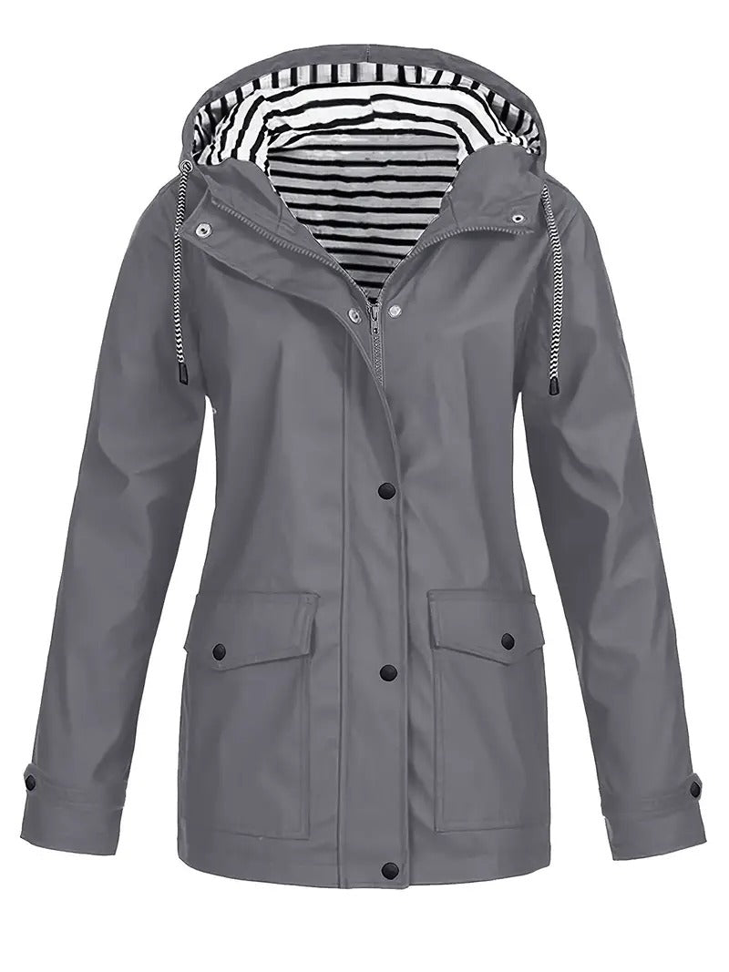 Olivia – Striped Lined Rain Jacket