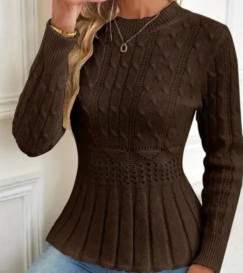 Alessia™ | Elegant Peplum Knit Sweater