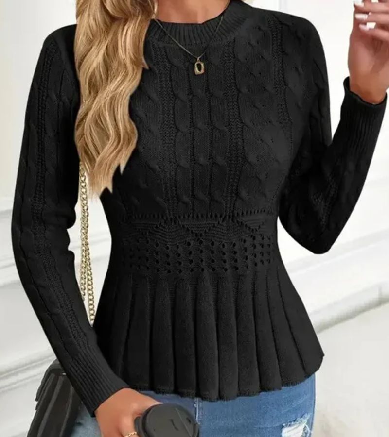 Alessia™ | Elegant Peplum Knit Sweater