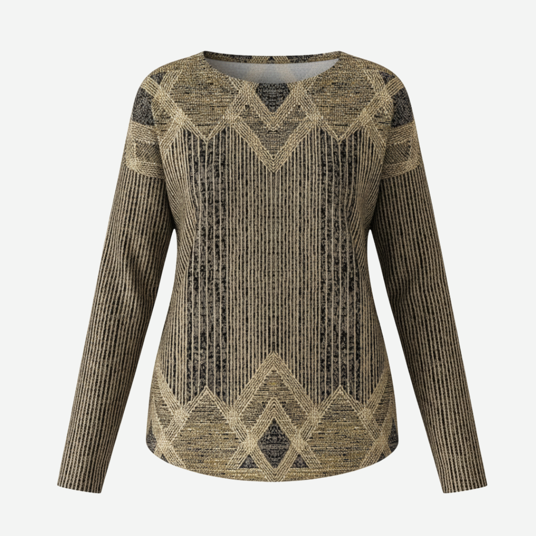 Elowen™ | Geometric Luxe Knit Sweater