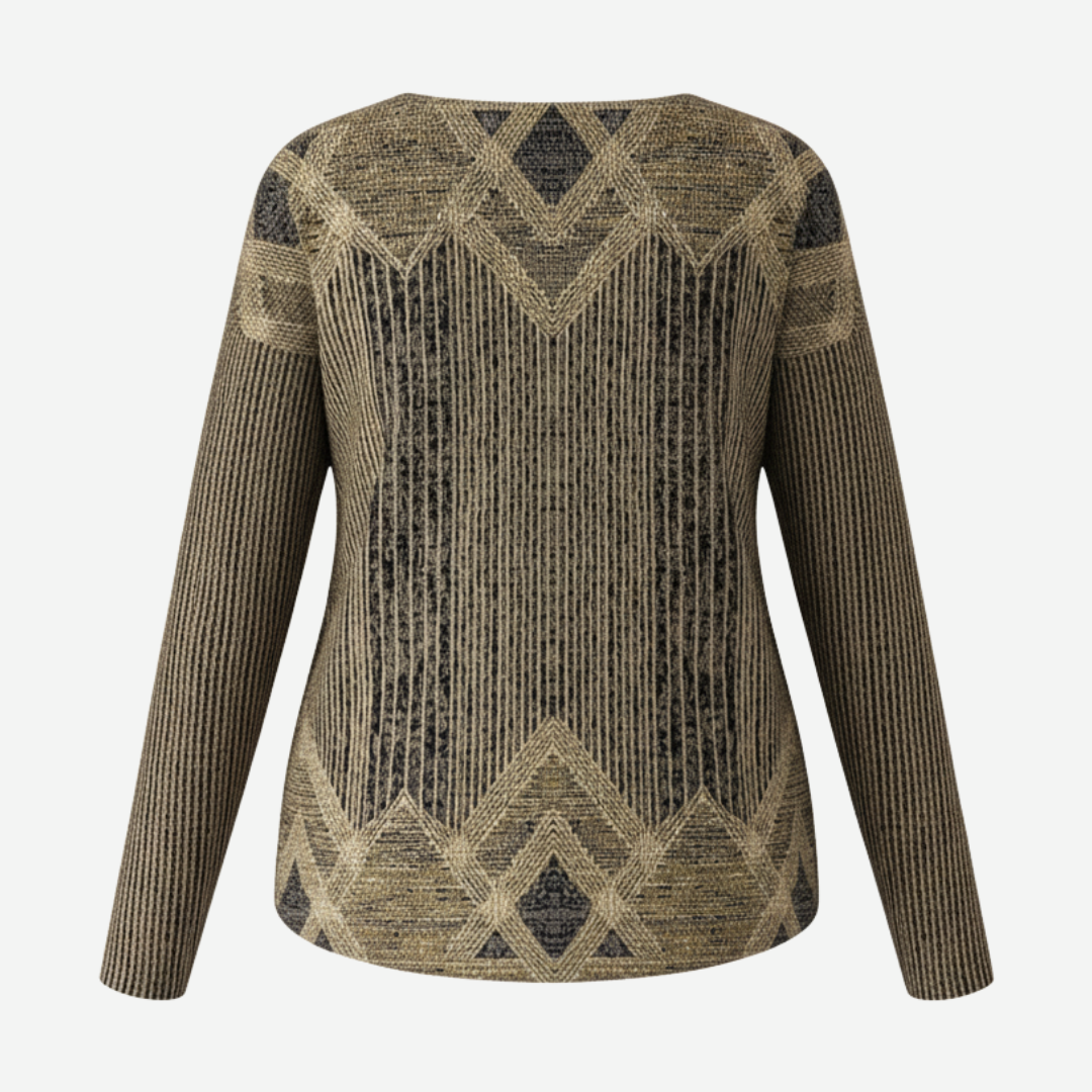 Elowen™ | Geometric Luxe Knit Sweater