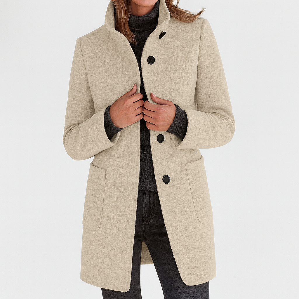 Freya™ | High-Collar Wool Blend Winter Coat
