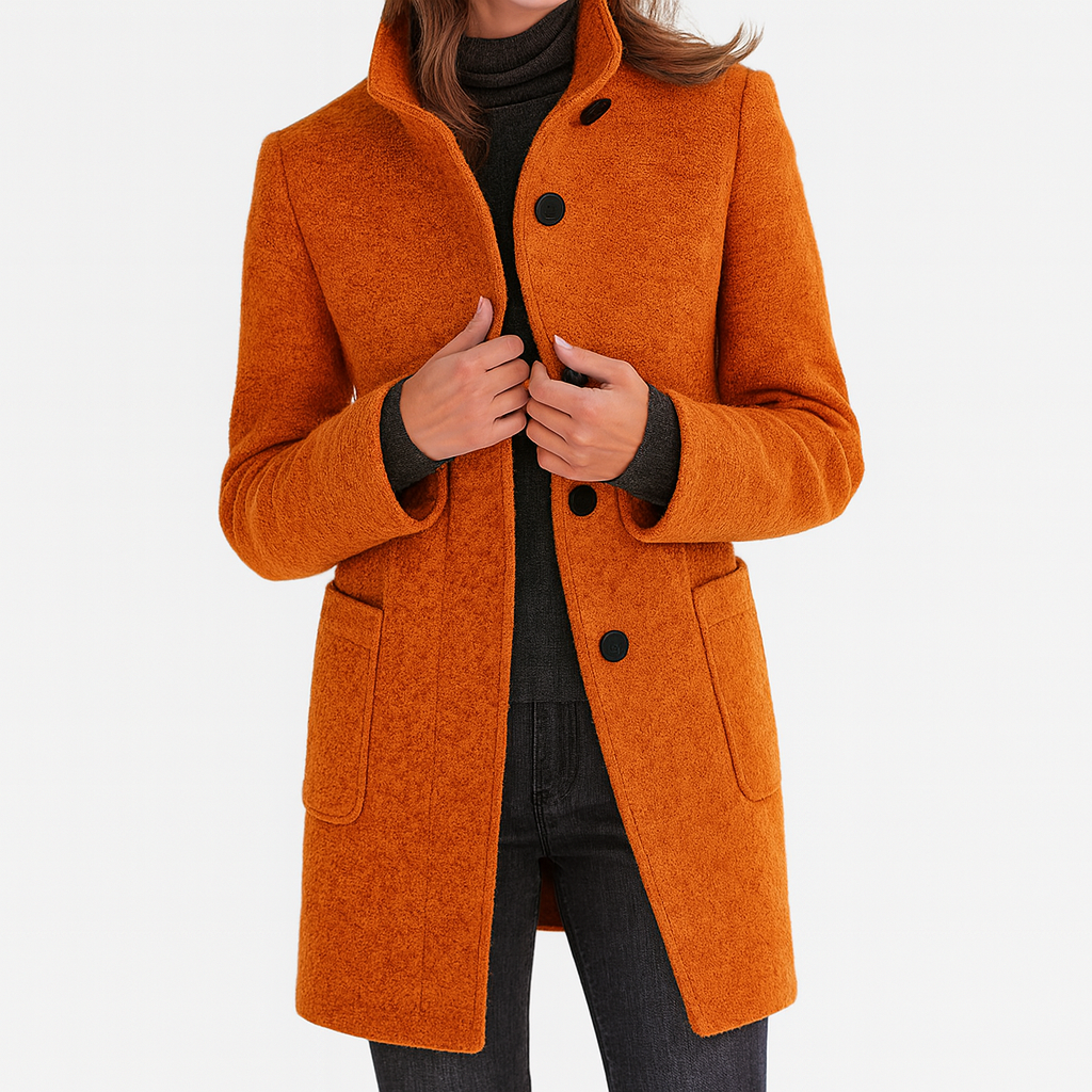 Freya™ | High-Collar Wool Blend Winter Coat