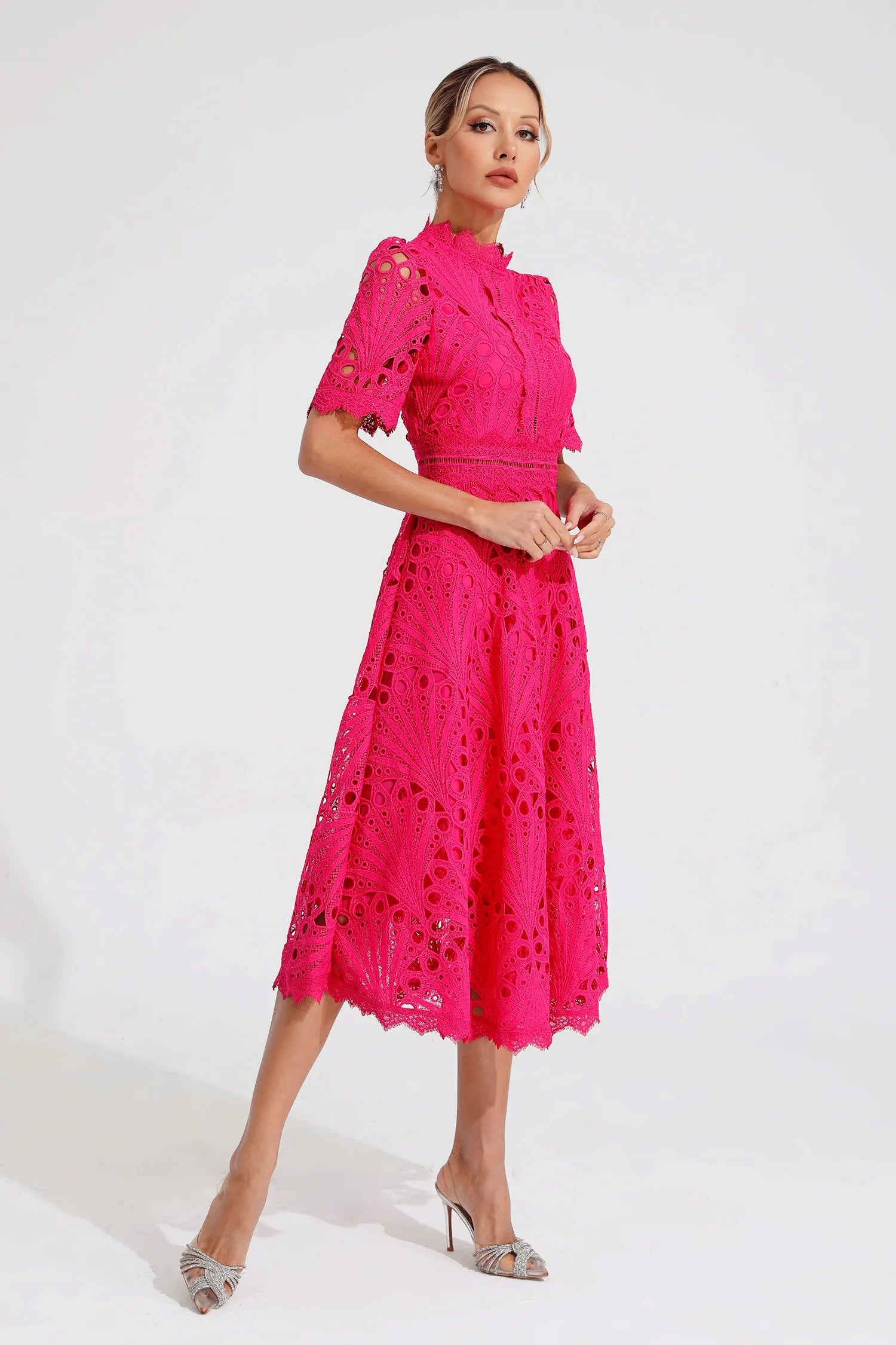 Hallie - Lace Midi Dress