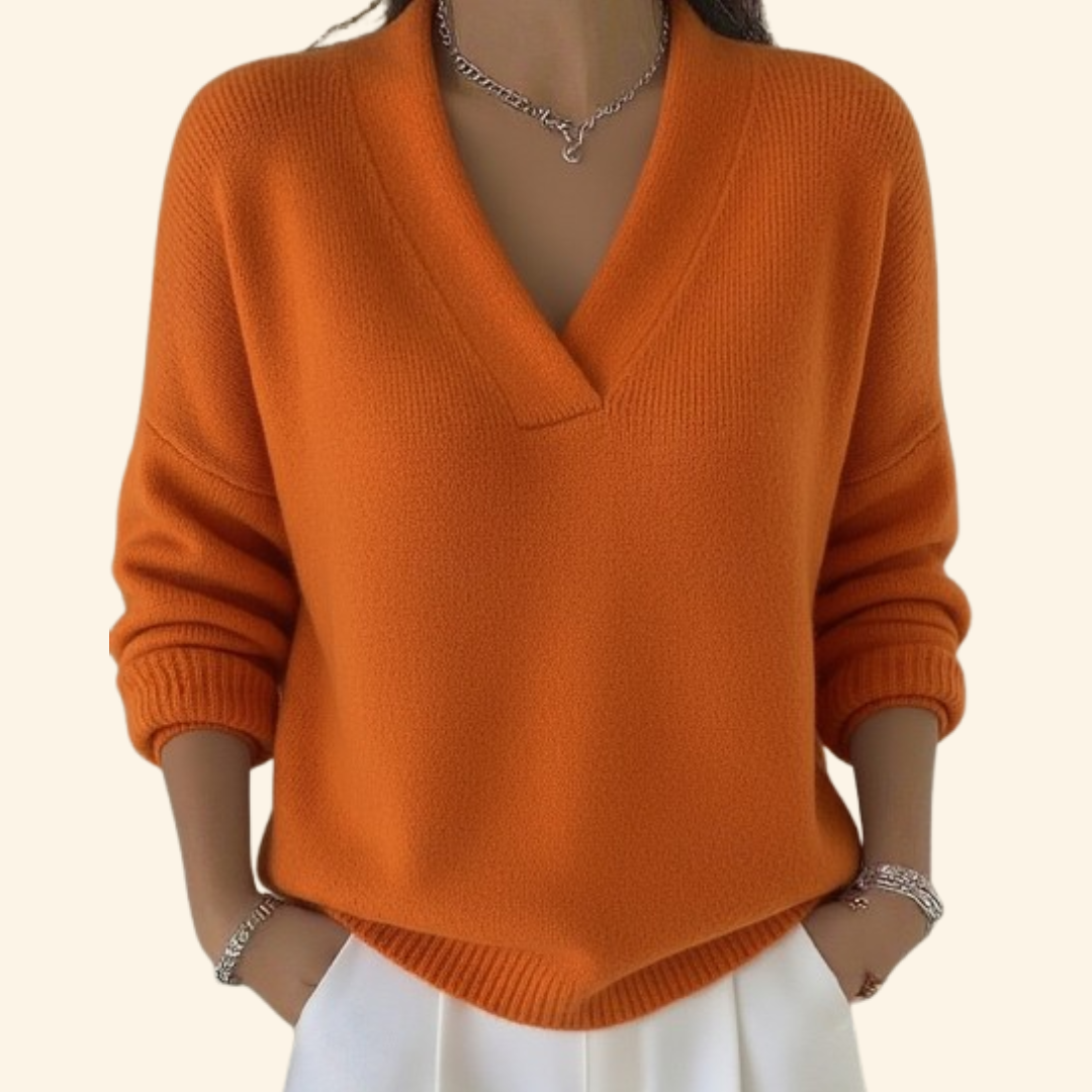 Auvie | Elegant V-Neck Sweater