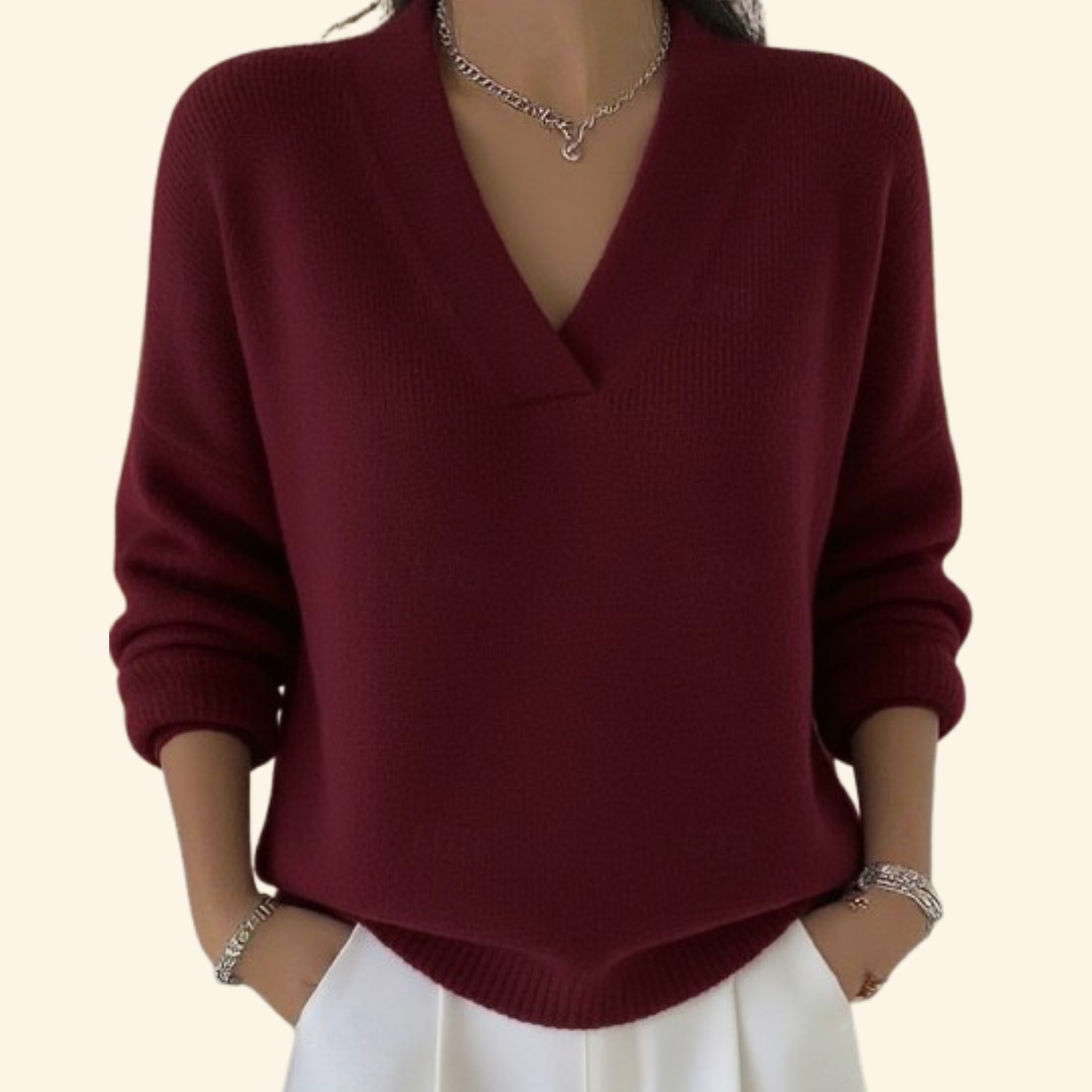 Auvie | Elegant V-Neck Sweater
