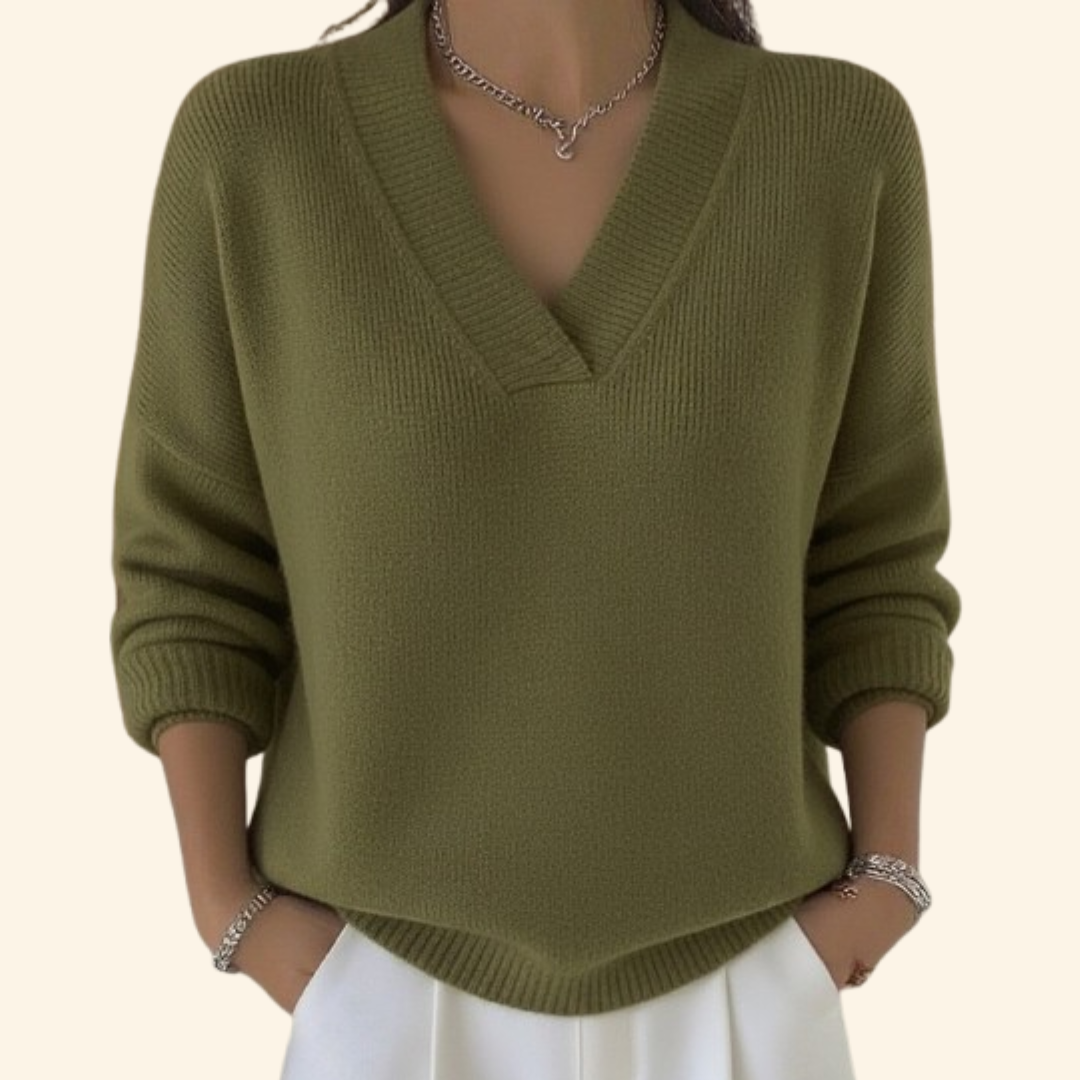 Auvie | Elegant V-Neck Sweater