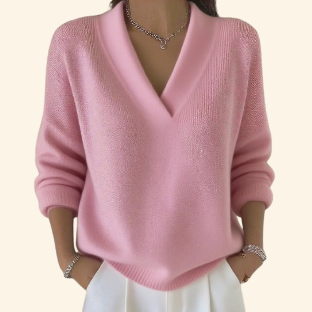 Auvie | Elegant V-Neck Sweater