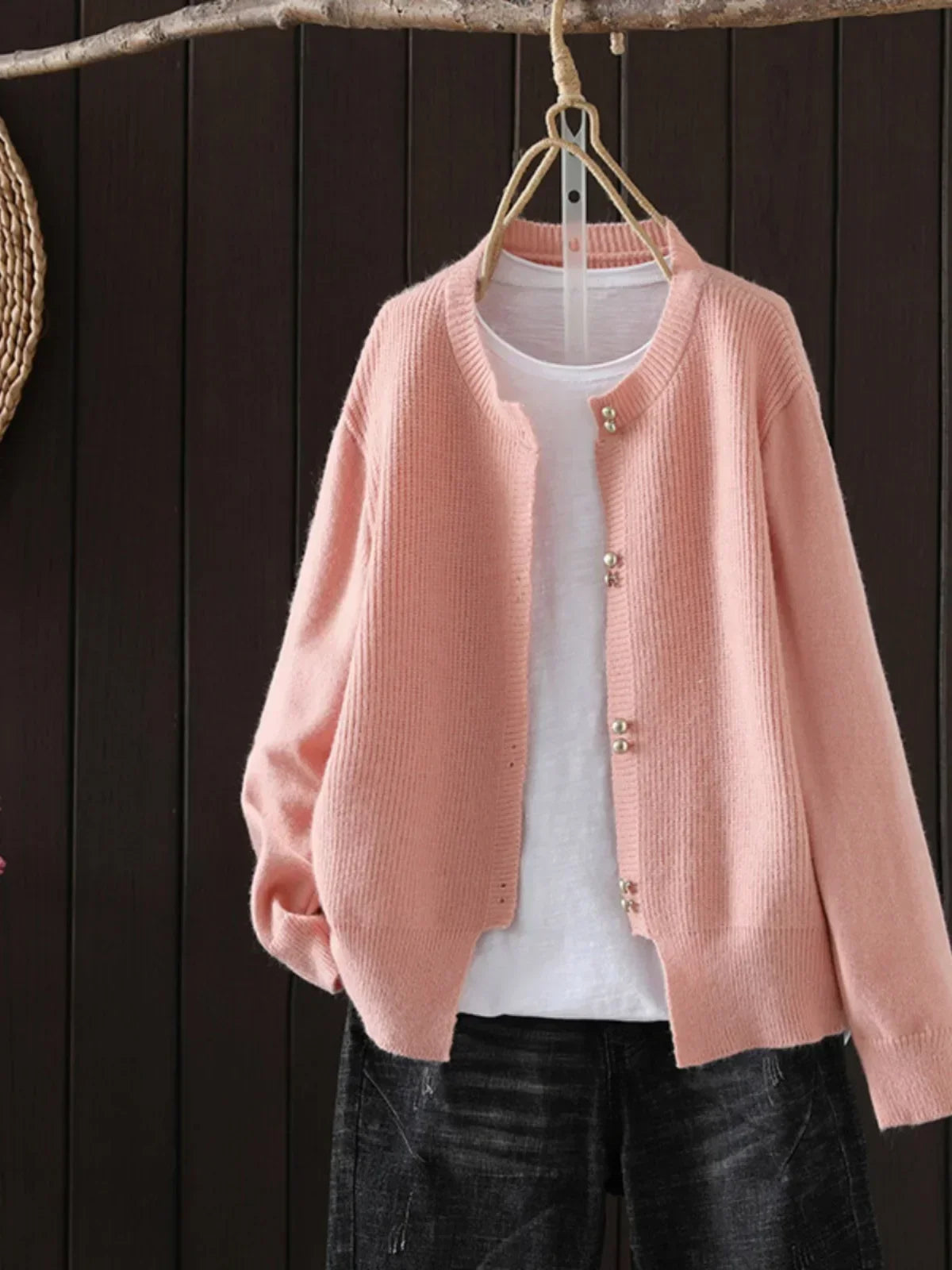 Elara™ - Pearl Button Cardigan