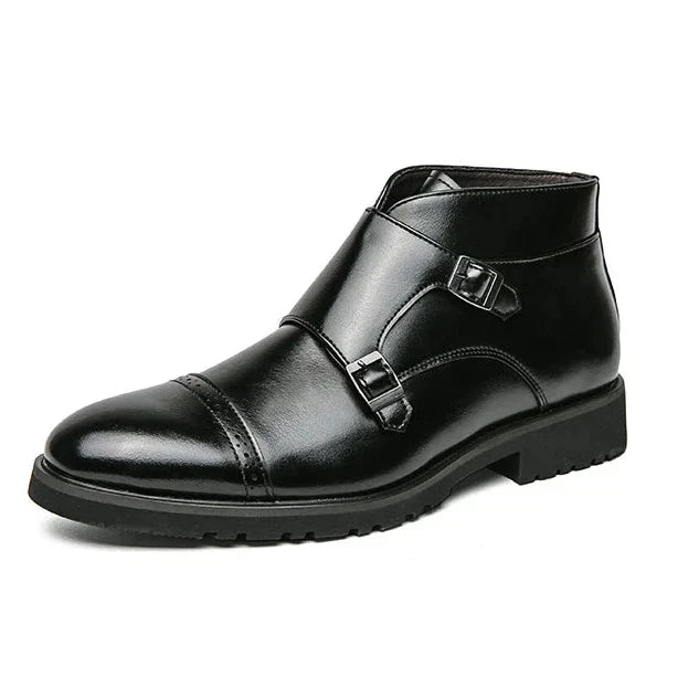 Darell | Double Monk Strap Orthopaedic Leather Boots