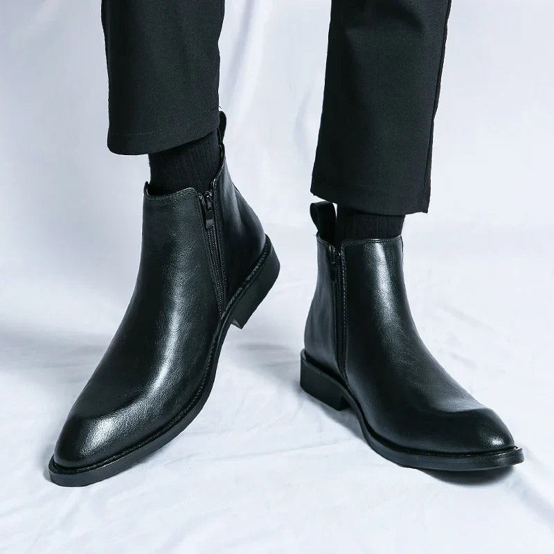 Cooper | Zippered Orthopaedic Leather Chelsea Boots