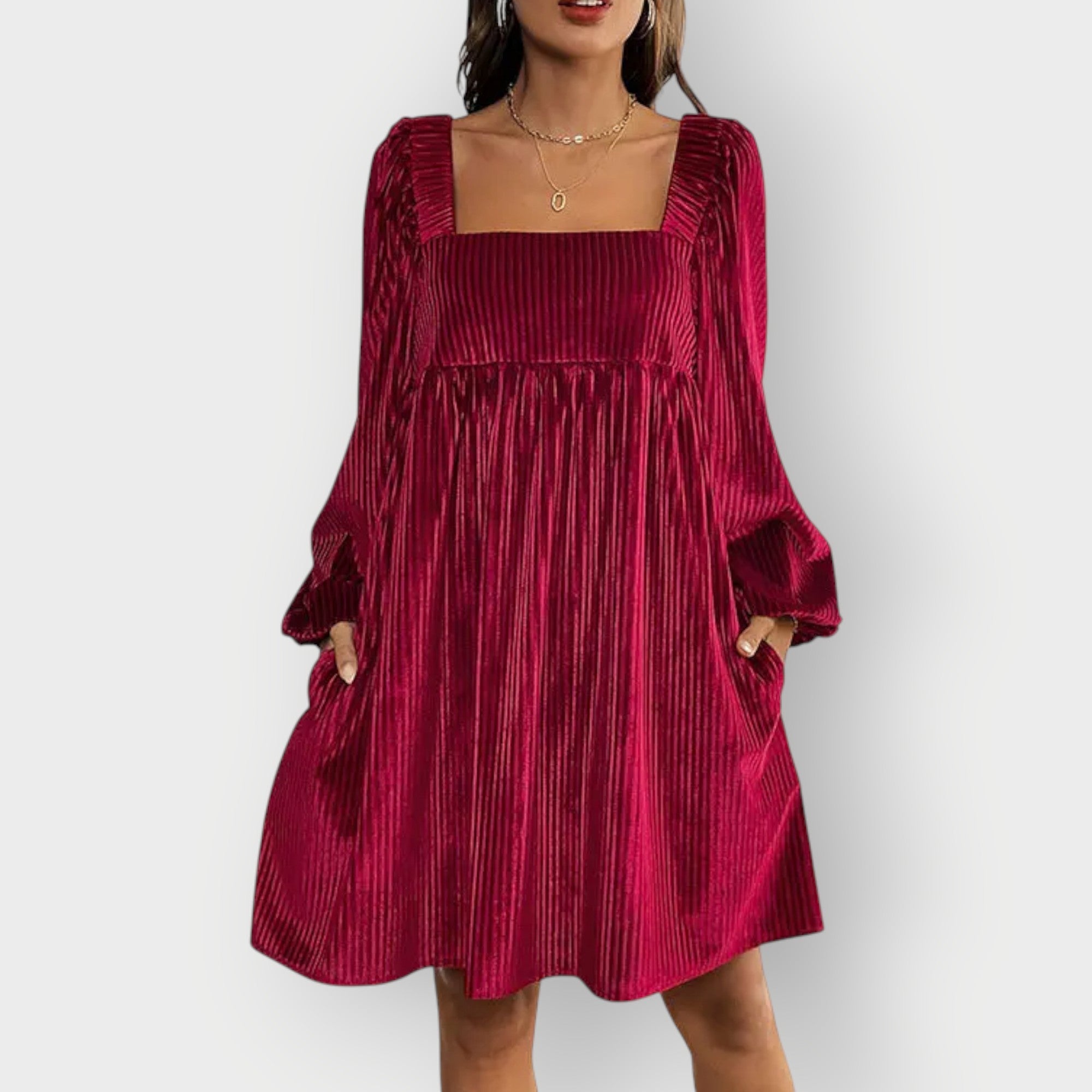 Micah - Velvet Chic Backless Square Dress