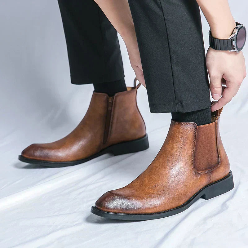 Cooper | Zippered Orthopaedic Leather Chelsea Boots