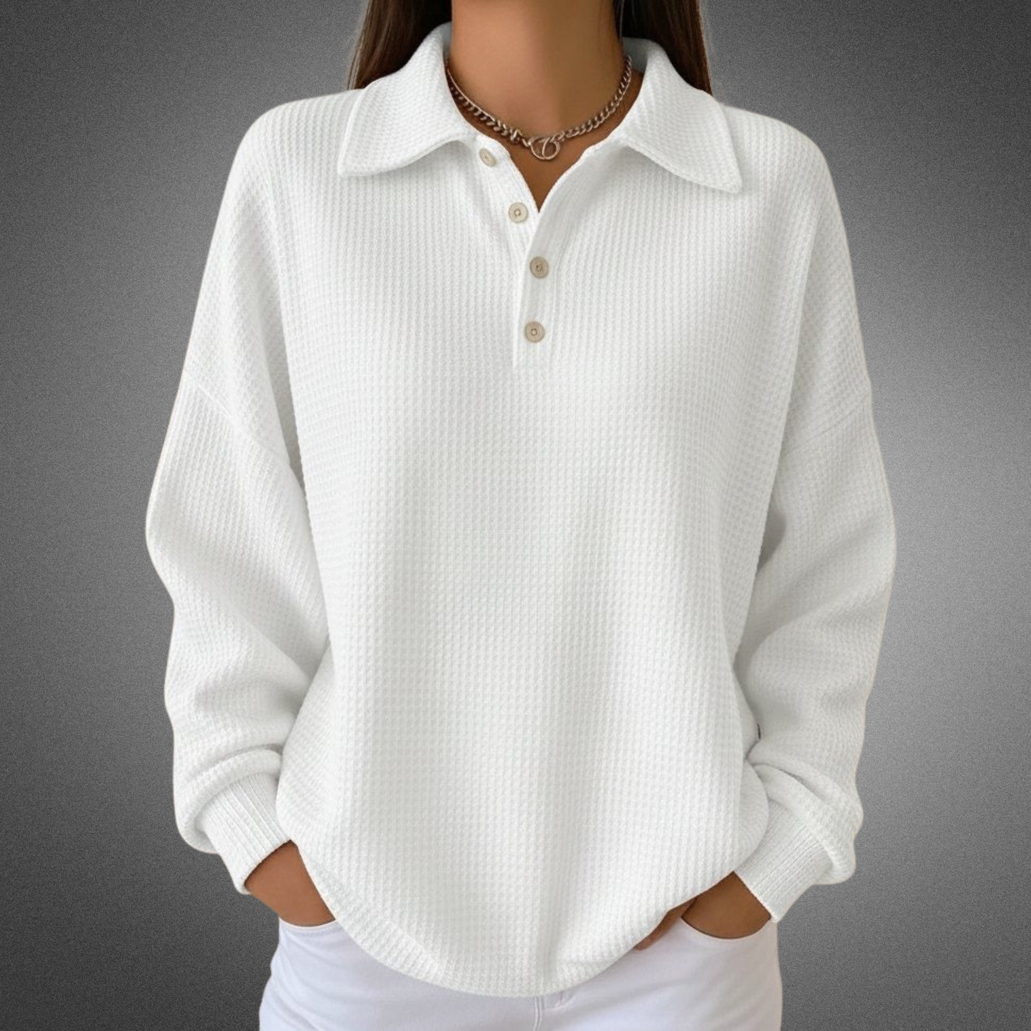 Ava | Soft Knit Polo Sweater