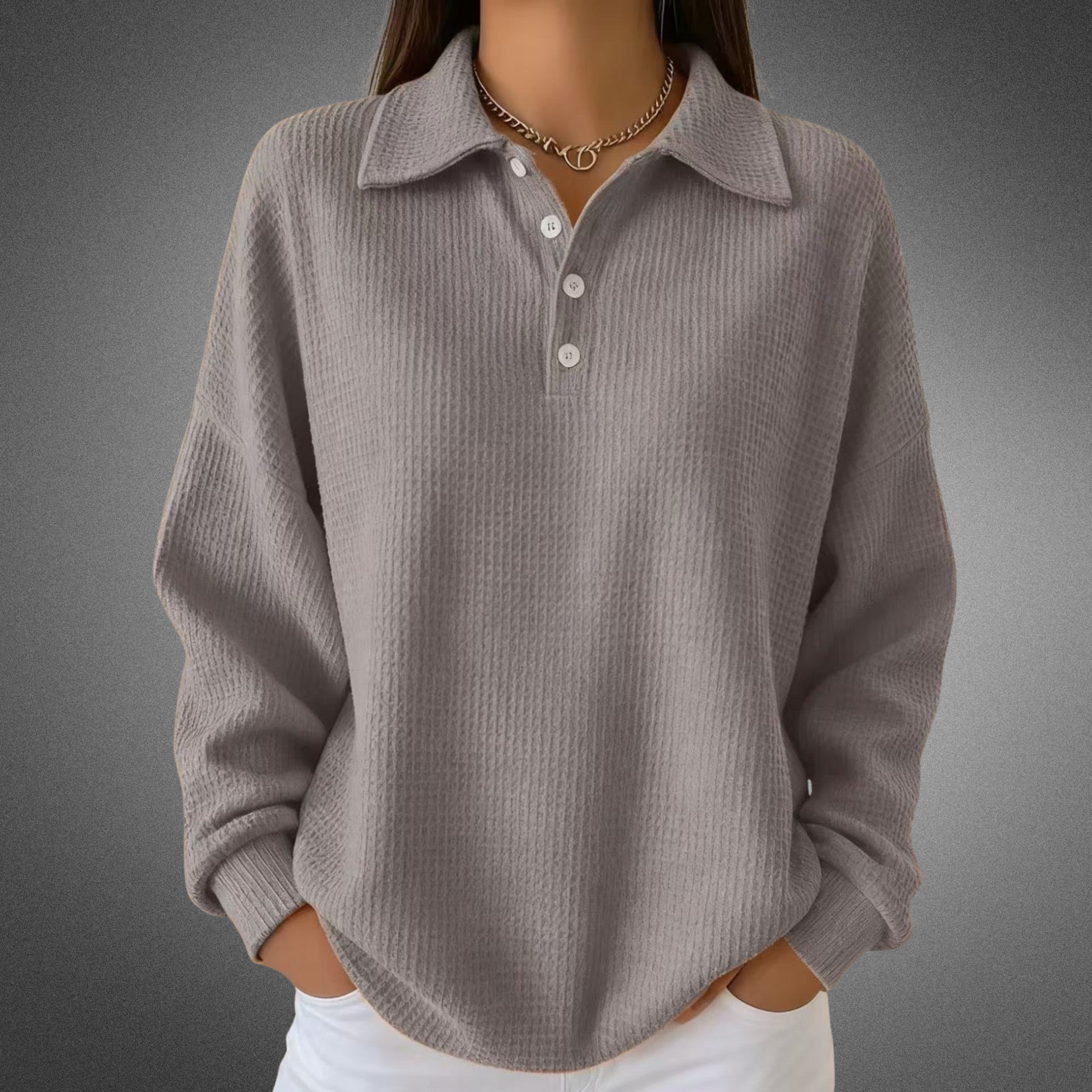 Ava | Soft Knit Polo Sweater