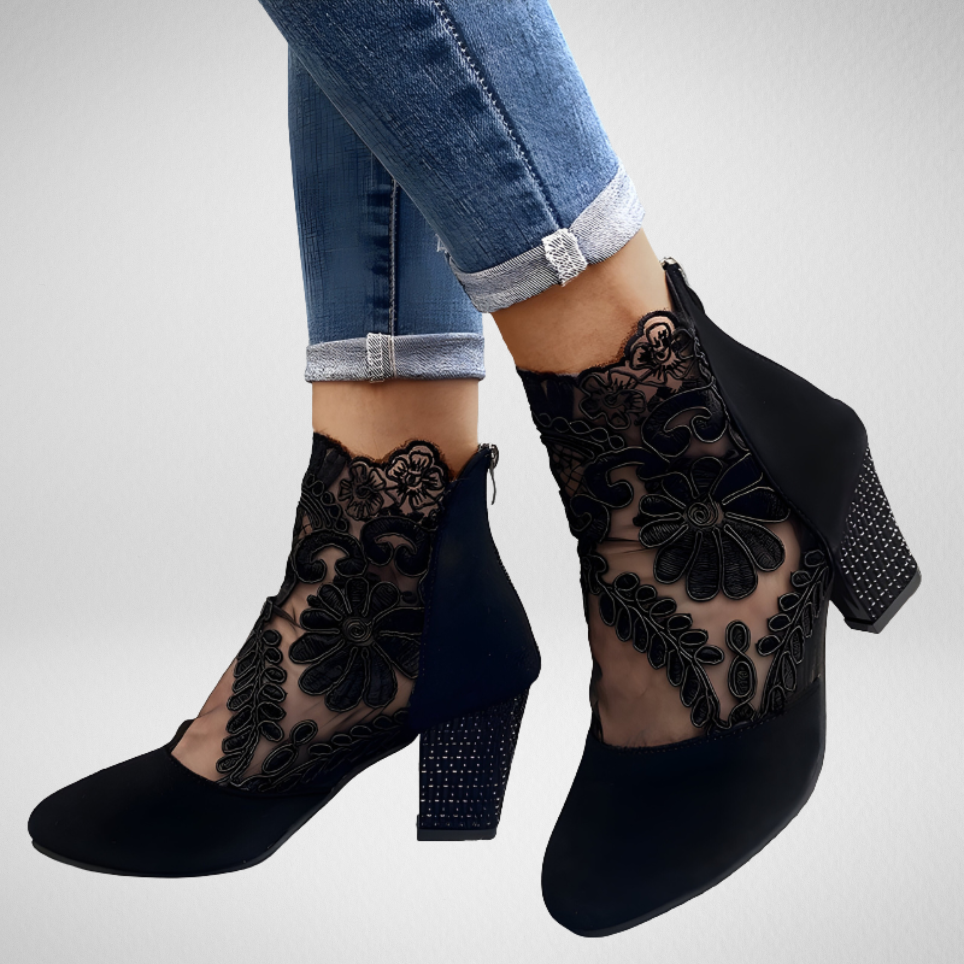 Norene™ | Elegant Lace Orthopedic Ankle Heels