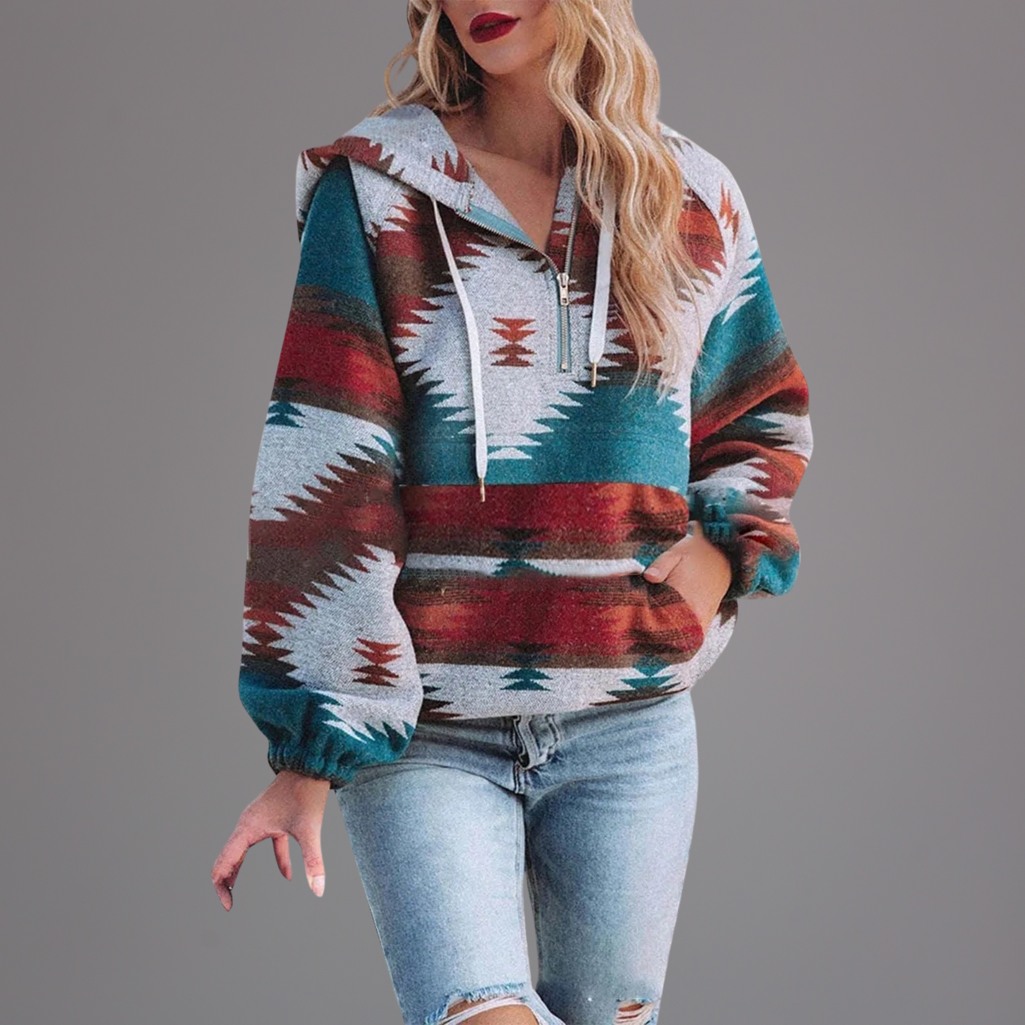 Senach – Comfy Oversized Zip-Up Hoodie Sweatshirt