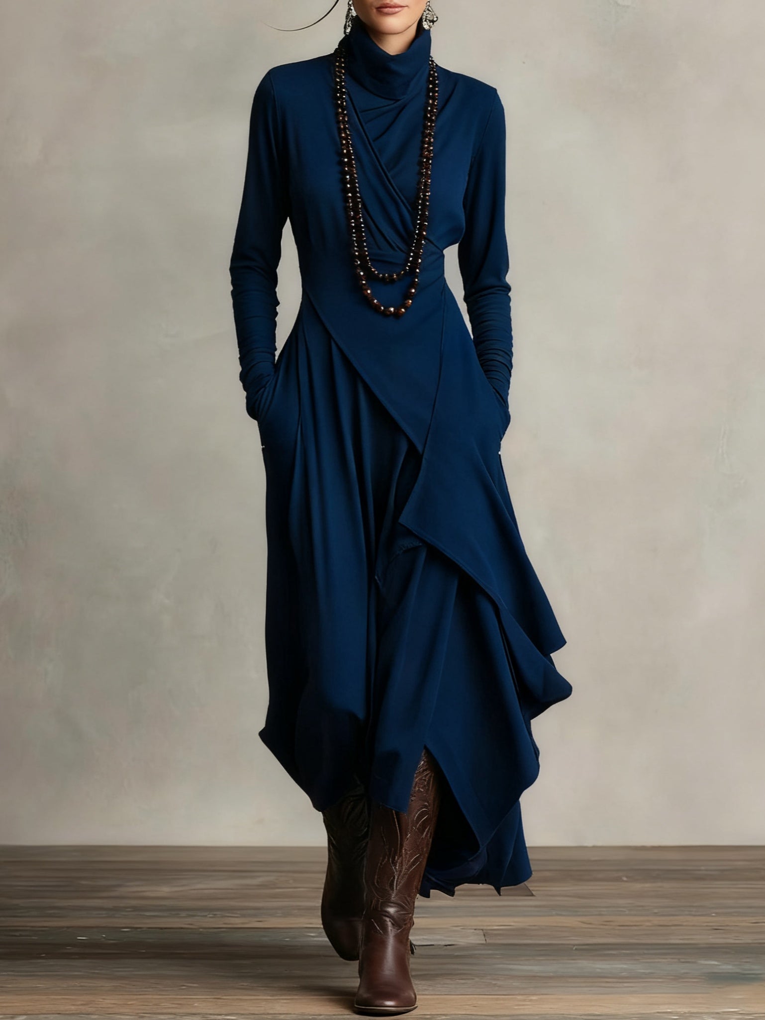 Lynne | Elegant Draped Maxi Dress