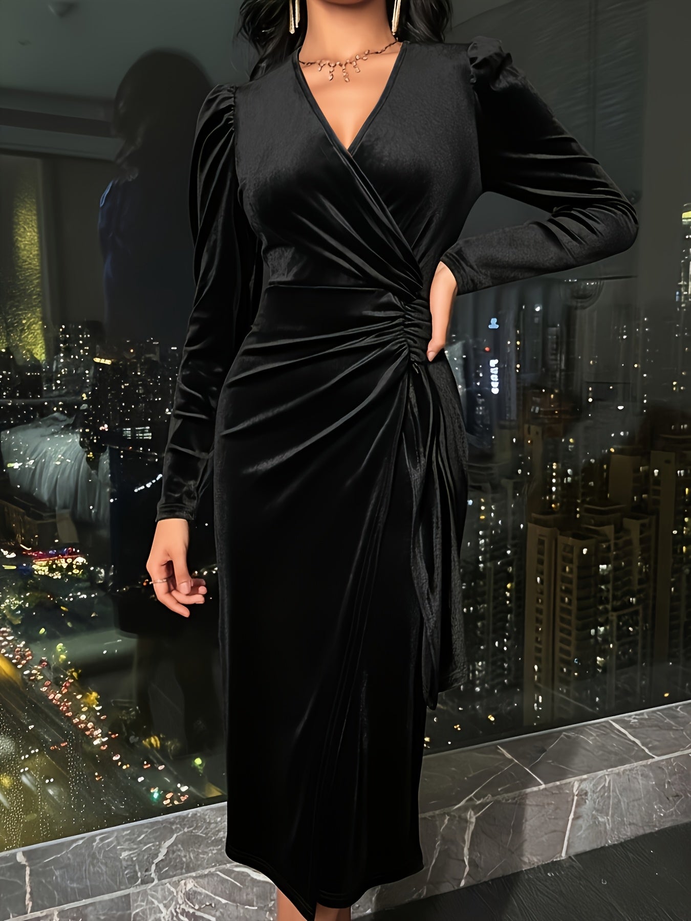 Seraphina | Velvet Wrap Dress