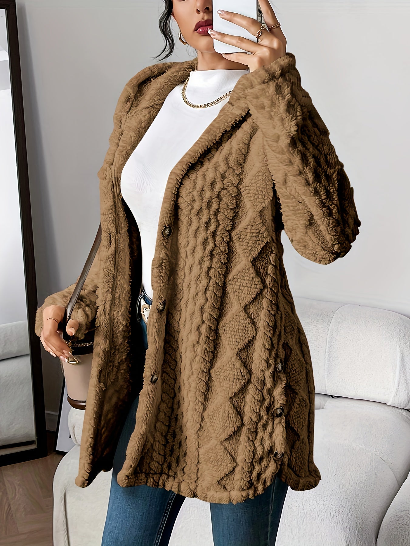 Cathal – Plush Hooded Cardigan