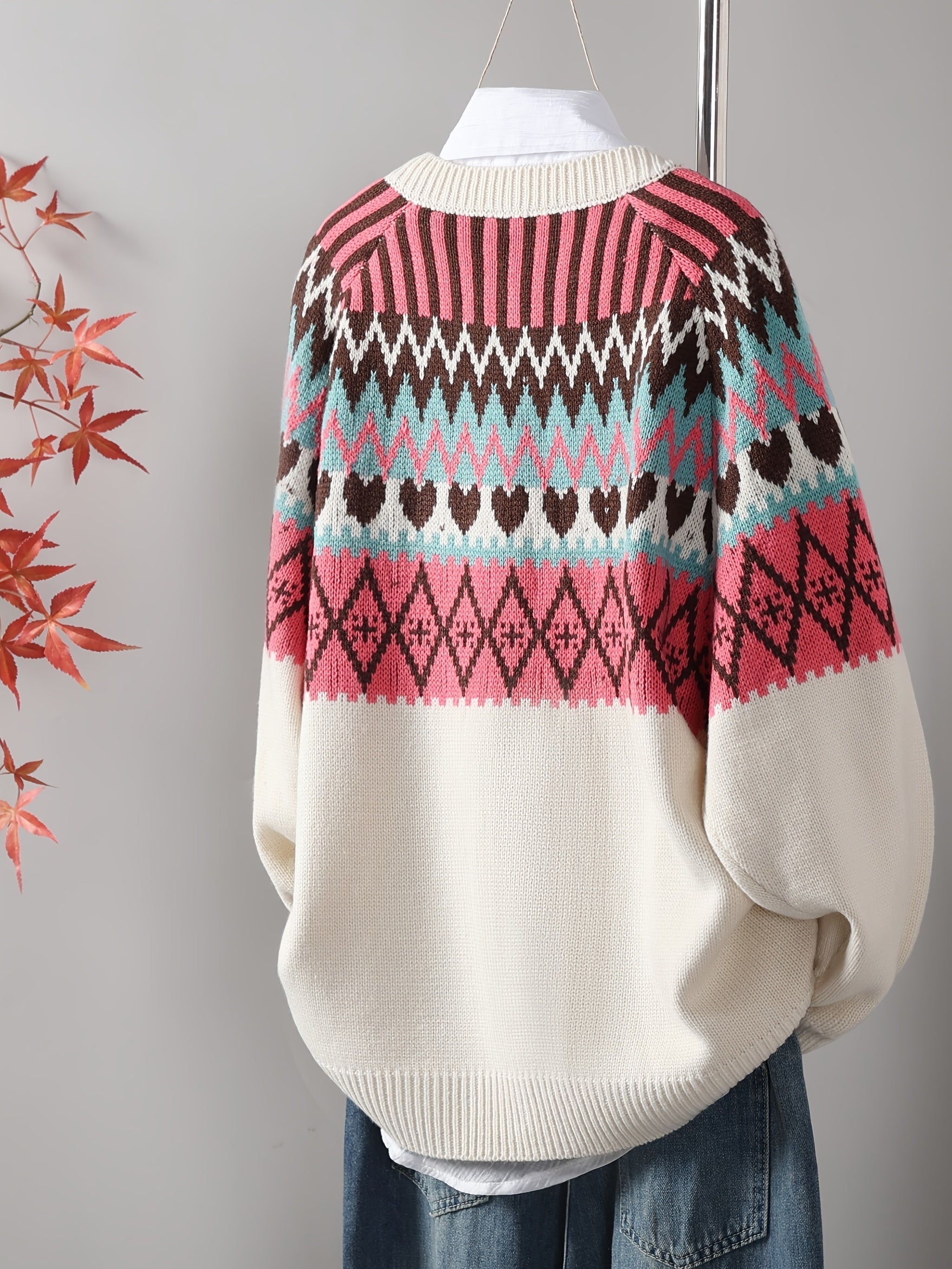 Elle | Classic Knit Cardigan with Pattern