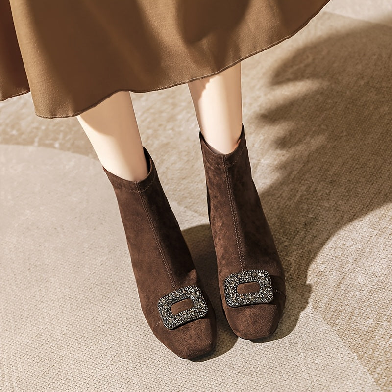 Élodie™ | Crystal-Buckle Ankle Boots