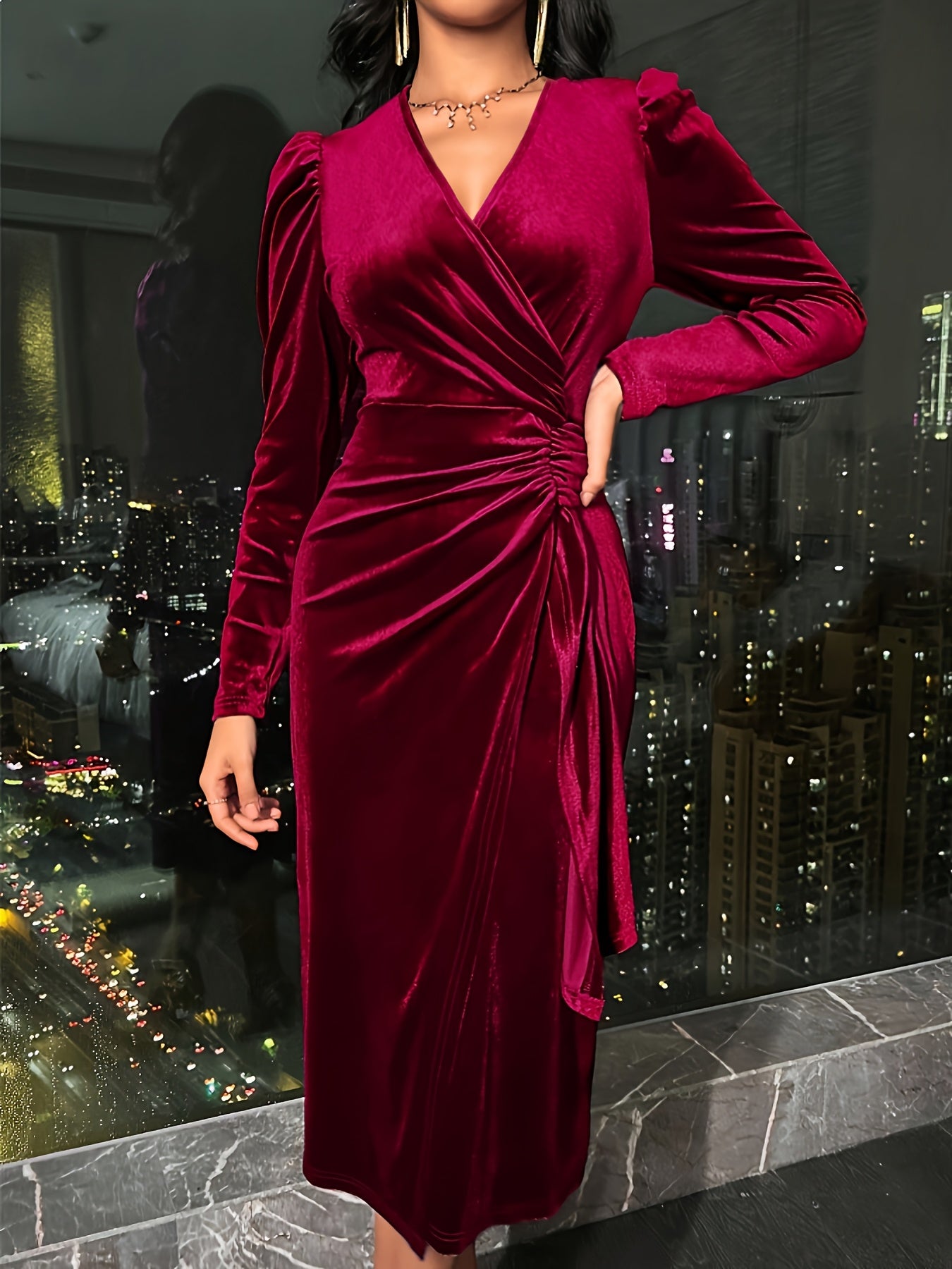 Seraphina | Velvet Wrap Dress