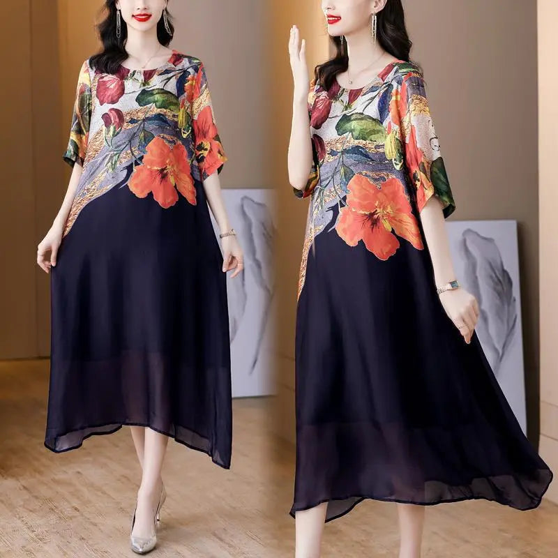 Cassandra – Elegant Dress with Floral Print