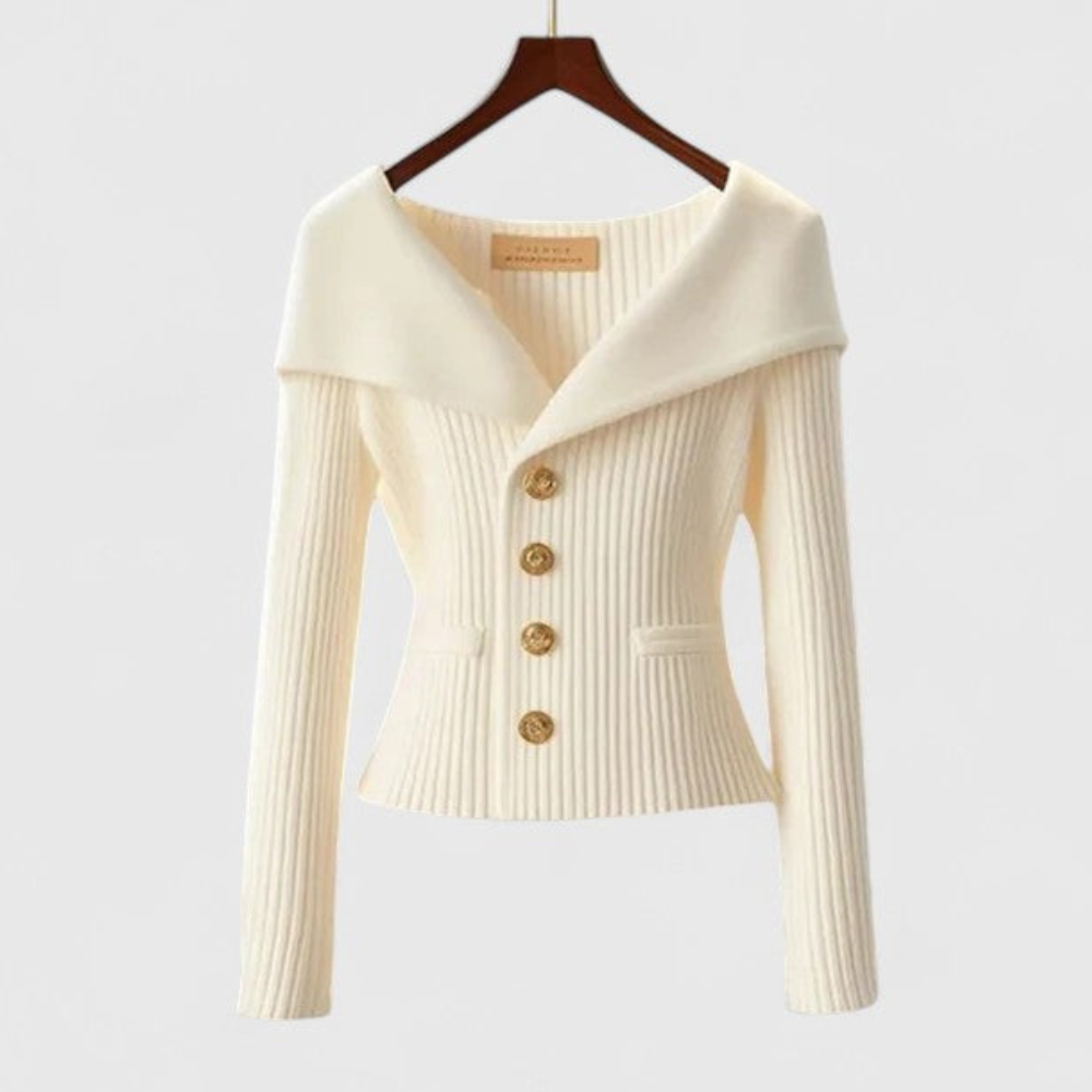 Avelora | Elegant Ribbed Knit Cardigan