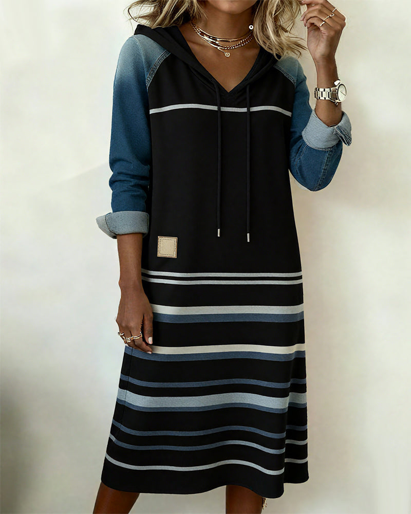 Marise | Striped Knit Hoodie Dress