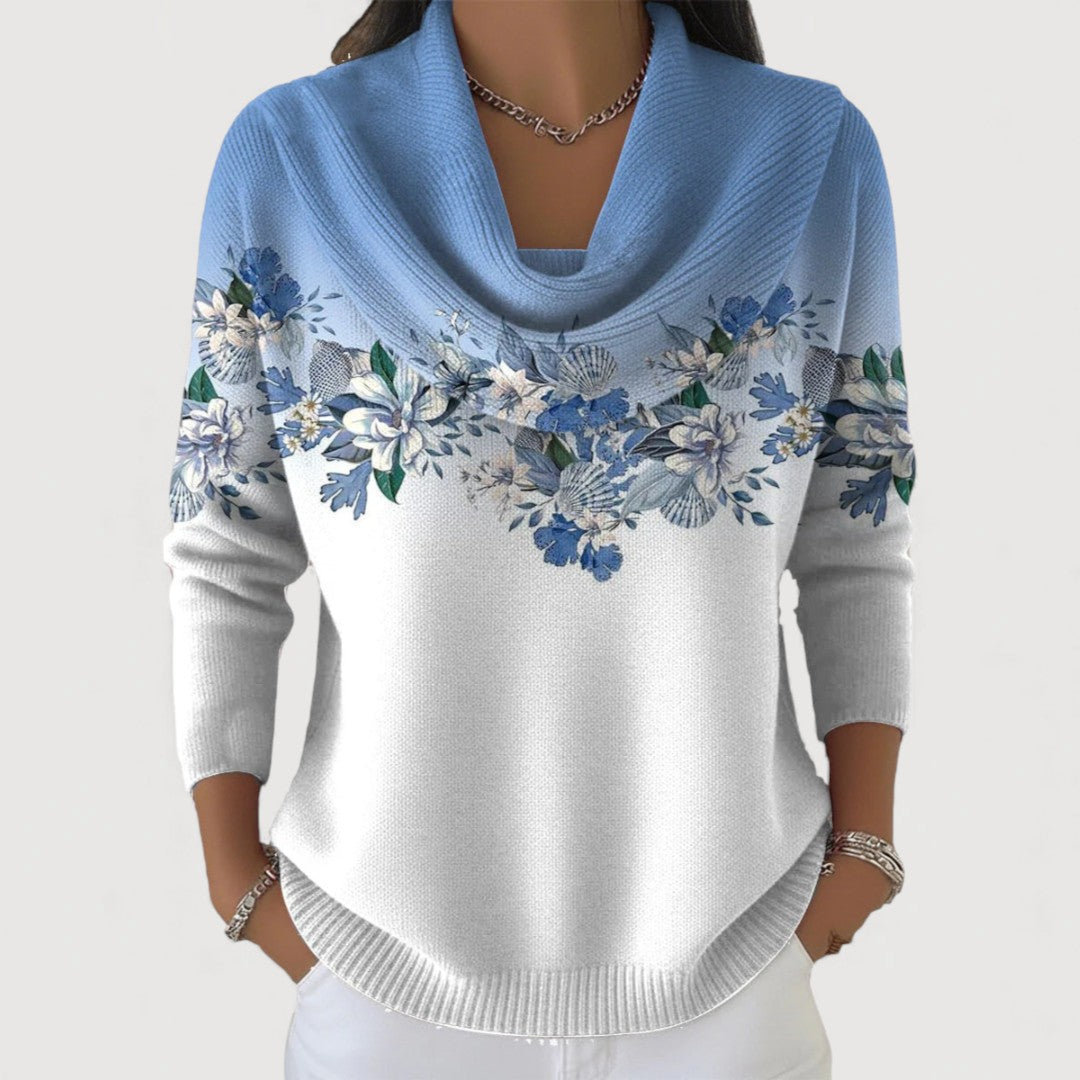 Alora | Floral Cowl Neck Jumper
