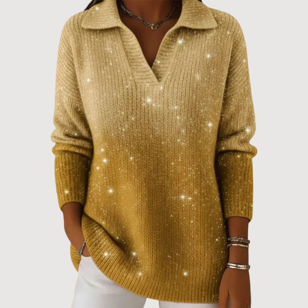 Brianna | Sparkle Knit Polo Jumper