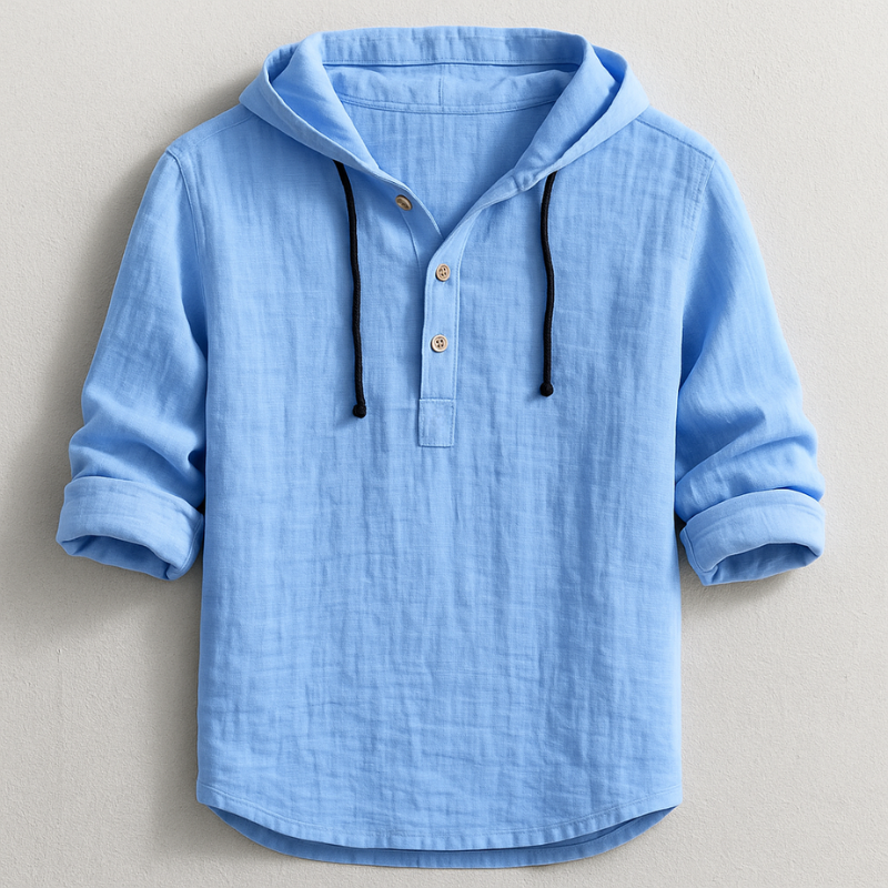 Arden™ | Linen Hooded Button Shirt