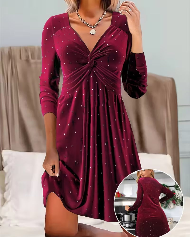 Serena™ | Sparkle Velvet Twist Dress